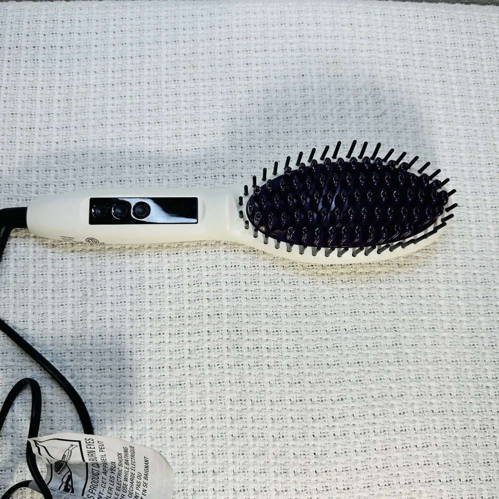 INSTYLER Straight‎ UP Ceramic Straightening Brush Model 00484 White DK818-Tested